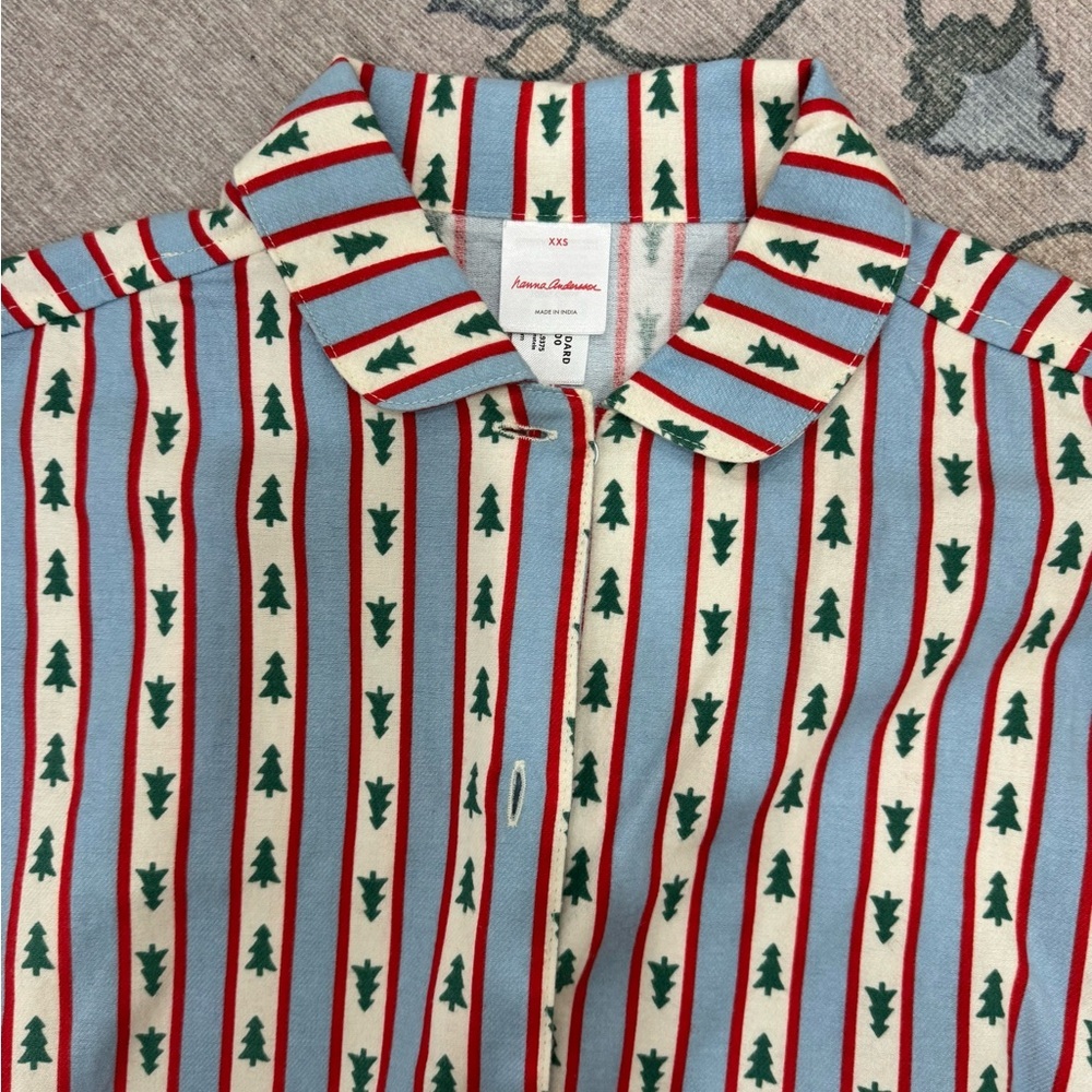 Hanna Andersson Holiday Christmas Tree Striped Pajama Set - Picture 4 of 7
